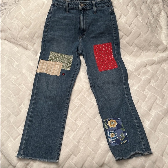Joe's Jeans Denim - Joe’s Jeans Patchwork High Rise Straight Crop Blue Jeans size 26
